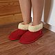 Red sheepskin chuni Slippers. Slippers. Warm gift. Online shopping on My Livemaster.  Фото №2