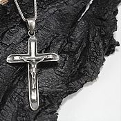 Украшения handmade. Livemaster - original item Men`s cross with crucifix made of 925 sterling silver HH0077. Handmade.