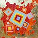 A large painting with a golden potala with bright squares 60 cm, Pictures, St. Petersburg,  Фото №1