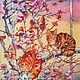 Batik stole ' Cats in winter'. Wraps. Amarga SilkPainting. Online shopping on My Livemaster.  Фото №2