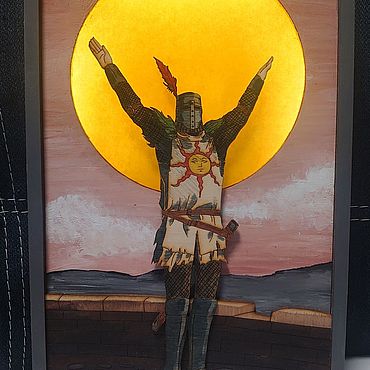 Картина с подсветкой "Solaire of Astora". . Картины и панно ручной работы - Ярмарка Мастеров Картины и панно ручной работы. Ярмарка Мастеров - ручная работа Картина с подсветкой "Solaire of Astora". Handmade.