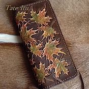 Сумки и аксессуары ручной работы. Ярмарка Мастеров - ручная работа ЖЕНСКИЙ КОШЕЛЕК из натуральной кожи "КЛЕНОВЫЕ ЛИСТЬЯ". Handmade.