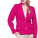 Lingonberry jacket made of 100% linen, Jackets, Tomsk,  Фото №1