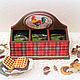 Короб для чайных пакетиков "Шотландский петух". Houses. decoupage history. Online shopping on My Livemaster.  Фото №2