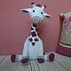 Stuffed Toy Giraffe Large Knitted White with Pink, Amigurumi dolls and toys, Moscow,  Фото №1