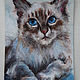 Картина в раме. "Кошка - мечтательница", портрет. Картины. Yulia-luana-art. Ярмарка Мастеров.  Фото №4