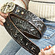 Black leather belt 'Prairie'. Straps. schwanzchen. Online shopping on My Livemaster.  Фото №2