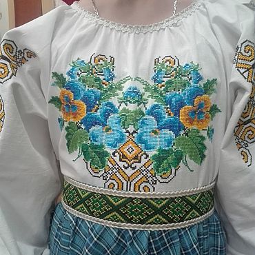 Одежда ручной работы. Ярмарка Мастеров - ручная работа Рубашка в народном стиле для девочки. Handmade.