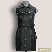 Одежда handmade. Livemaster - original item Monica dress made of genuine leather/suede (any color). Handmade.