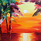 Oil painting on canvas Sunset on the sea 40/50 cm, Pictures, Sochi,  Фото №1