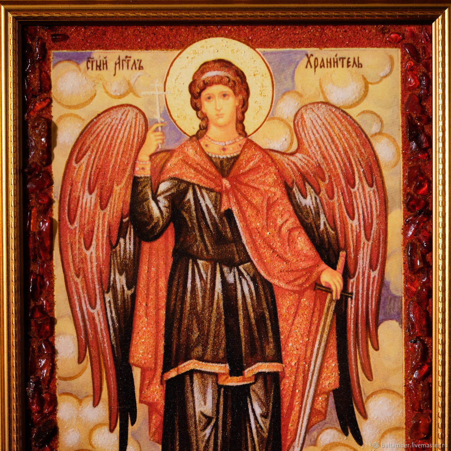 Икона ангел хранитель янтарь