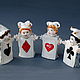 'Aces ' Porcelain figurines-bells, Figurines, Moscow,  Фото №1