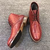 Обувь ручной работы handmade. Livemaster - original item Boots for men, winter, crocodile leather, Burgundy color.. Handmade.