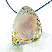 Orgonite pendant, amulet with ametrine and rock quartz
