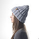Grey Cozy Knit Hat for Women, Hand Knitting Cloche. Caps. Anna Ivleva OneHatStore. Online shopping on My Livemaster.  Фото №2
