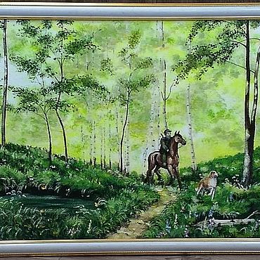 Картины и панно ручной работы. Ярмарка Мастеров - ручная работа Охотник. Handmade.