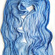 Blue stole Batik scarf 'Heavenly' 100% Natural silk%. Scarves. Silk Batik Watercolor ..VikoBatik... My Livemaster. Фото №6