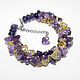 Bracelet stones purple and yellow - amethyst and citrine, Bead bracelet, Moscow,  Фото №1