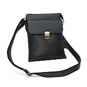 Сумки и аксессуары handmade. Livemaster - original item Men`s bag: Men`s Leather Bag Black Tablet Mod. C54k-112. Handmade.