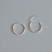 Украшения handmade. Livemaster - original item Earrings Rings: rings 14mm. Silver Hoop Earrings. Handmade.