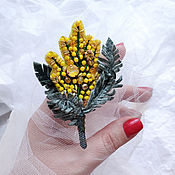Украшения handmade. Livemaster - original item Brooch Mimosa Flower Brooch Yellow Spring Decoration. Handmade.