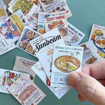 Материалы для творчества ручной работы. Ярмарка Мастеров - ручная работа Винтажные постеры для кухни, цифровой товар в масштабе 1:12. Handmade.
