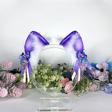 Сувениры и подарки ручной работы. Ярмарка Мастеров - ручная работа Фиолетовые ушки для косплея. Handmade.