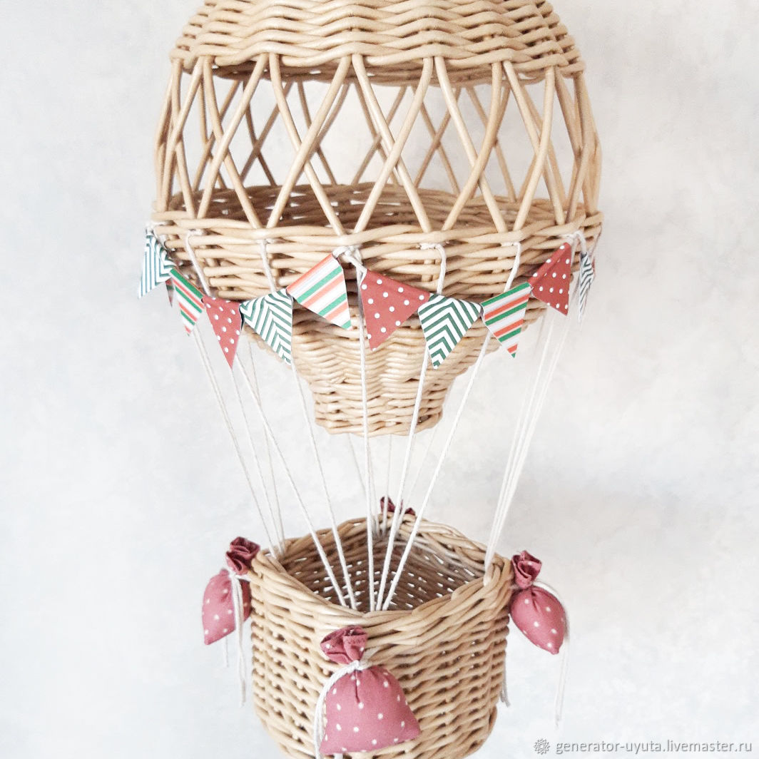 Wicker basket for nursery balloon купить на Ярмарке Мастеров