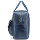 Leather business bag 'Riley' (blue wax). Men\'s bag. Russian leather Guild. My Livemaster. Фото №4