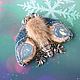 Brooch-pendant with fur 'Moth in the blue'. Brooches. Anastasiya Kozlova. Online shopping on My Livemaster.  Фото №2