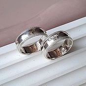 Свадебный салон handmade. Livemaster - original item Pair wedding rings silver (Ob9). Handmade.