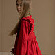 Order Linen red dress for girls Amelia with wings. molinialife. Livemaster. . Childrens Dress Фото №3