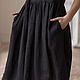 Order Black linen dress with petticoat and lace. molinialife. Livemaster. . Dresses Фото №3