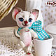 Котик Снежок мини тедди. Серия Кармашкины. 10см. Мягкие игрушки. Toyssoul (CorelZO). Ярмарка Мастеров.  Фото №4