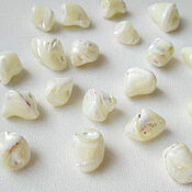 Материалы для творчества handmade. Livemaster - original item Copy of White mother of pearl shell shaped beads. Handmade.