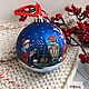 Balloon on the Christmas tree with hand-painted Tea Party, Christmas decorations, St. Petersburg,  Фото №1