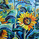 Oil painting Sunflower Morning. Pictures. Dubinina Ksenya. My Livemaster. Фото №5