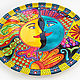 Большая тарелка на стену "Солнце и Луна"  фарфор D 40 см. Тарелки. Декоративные тарелки Тани Шест. Ярмарка Мастеров.  Фото №5