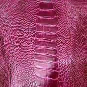 Материалы для творчества handmade. Livemaster - original item Genuine leather from the calf of an ostrich, fuchsi color!. Handmade.