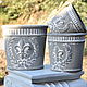 Pots made of concrete Lily set of 3 gray moss outdoor, Pots1, Azov,  Фото №1