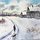 Watercolor painting Winter (landscape, snow, new year), Pictures, Ekaterinburg,  Фото №1