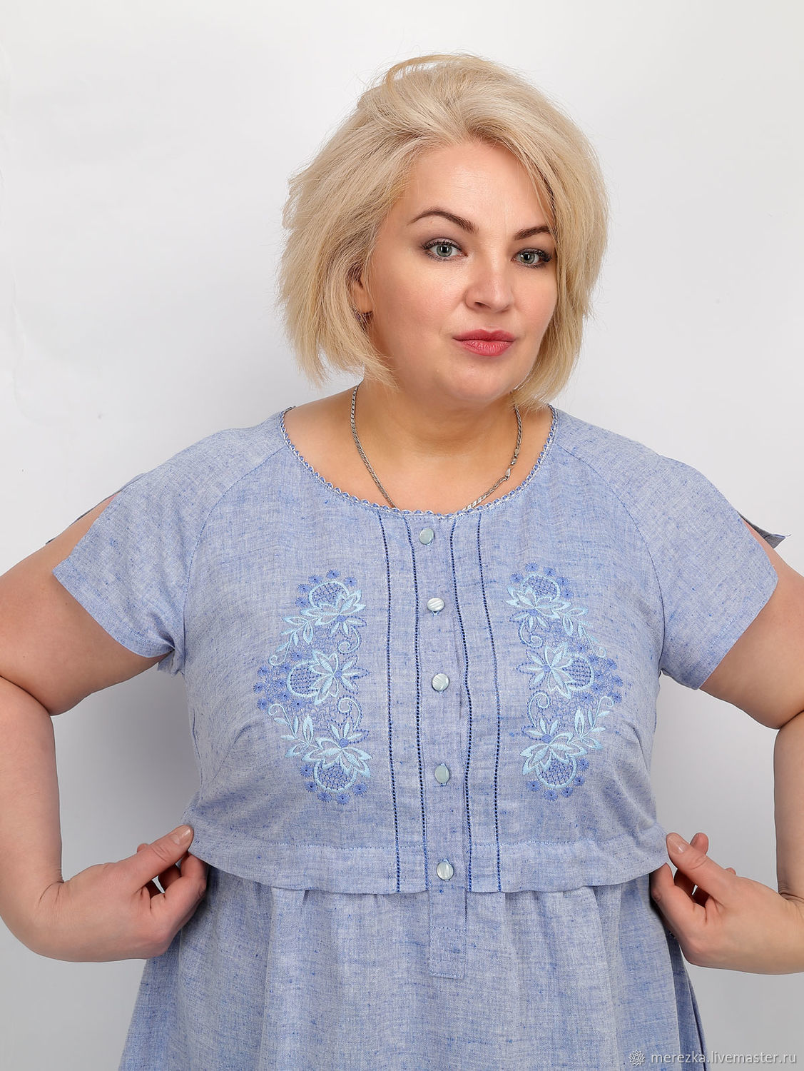 Голубой Лен Платье фото 11