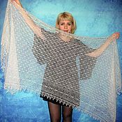 Аксессуары handmade. Livemaster - original item Lace white scarf,Hand knit Russian shawl,Warm wool wrap,Pashmina №187. Handmade.
