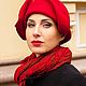 Order hats: Red felt hat ' Cinnabar». EDIS | дизайнерские шляпы Наталии Эдис. Livemaster. . Hats1 Фото №3