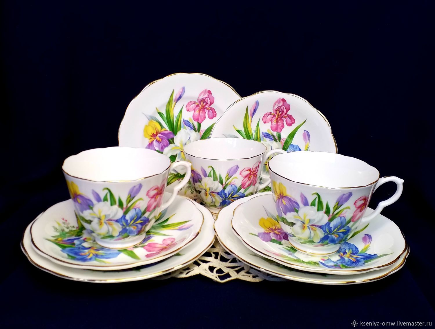Винтаж: ЧАЙНЫЕ ТРИО с ИРИСАМИ Англия – купить на Ярмарке Мастеров ...