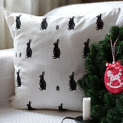 Для дома и интерьера handmade. Livemaster - original item Pillowcases hares New Year pillows white scandistyle the year of the rabbit 2023. Handmade.