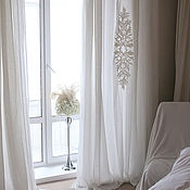 Для дома и интерьера handmade. Livemaster - original item Boho linen double-layered curtains with embroidery. Handmade.