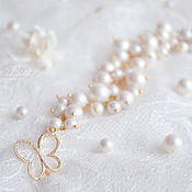 Свадебный салон handmade. Livemaster - original item Bridesmaid bracelet of pearls Majorica 