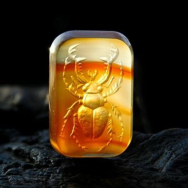 Материалы для творчества ручной работы. Ярмарка Мастеров - ручная работа Жук-олень, сердолик, инталия. 20Х13,5Х4мм. Handmade.