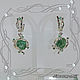 Earrings 'Tropicana-super' 925 silver, natural emeralds. VIDEO, Earrings, St. Petersburg,  Фото №1
